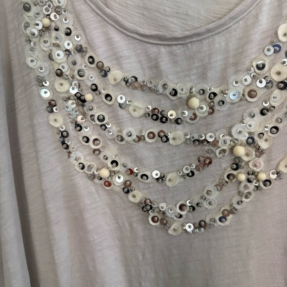 J. Crew Grey Marled Sequin Embellished Tank Top Size Large - Picture 3 of 7